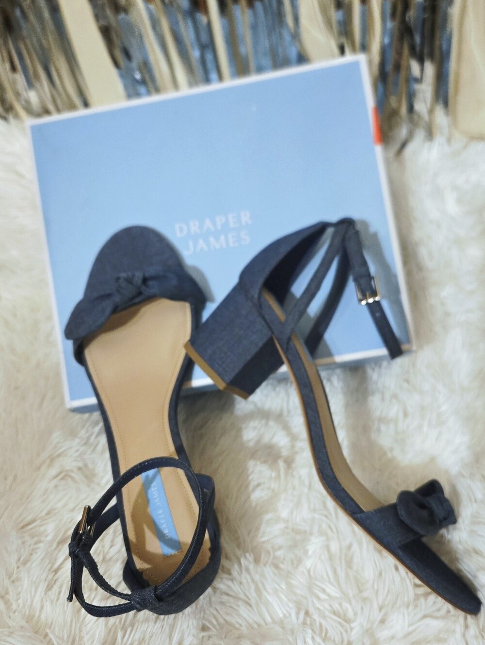 NWOT Draper James Denim Sandals